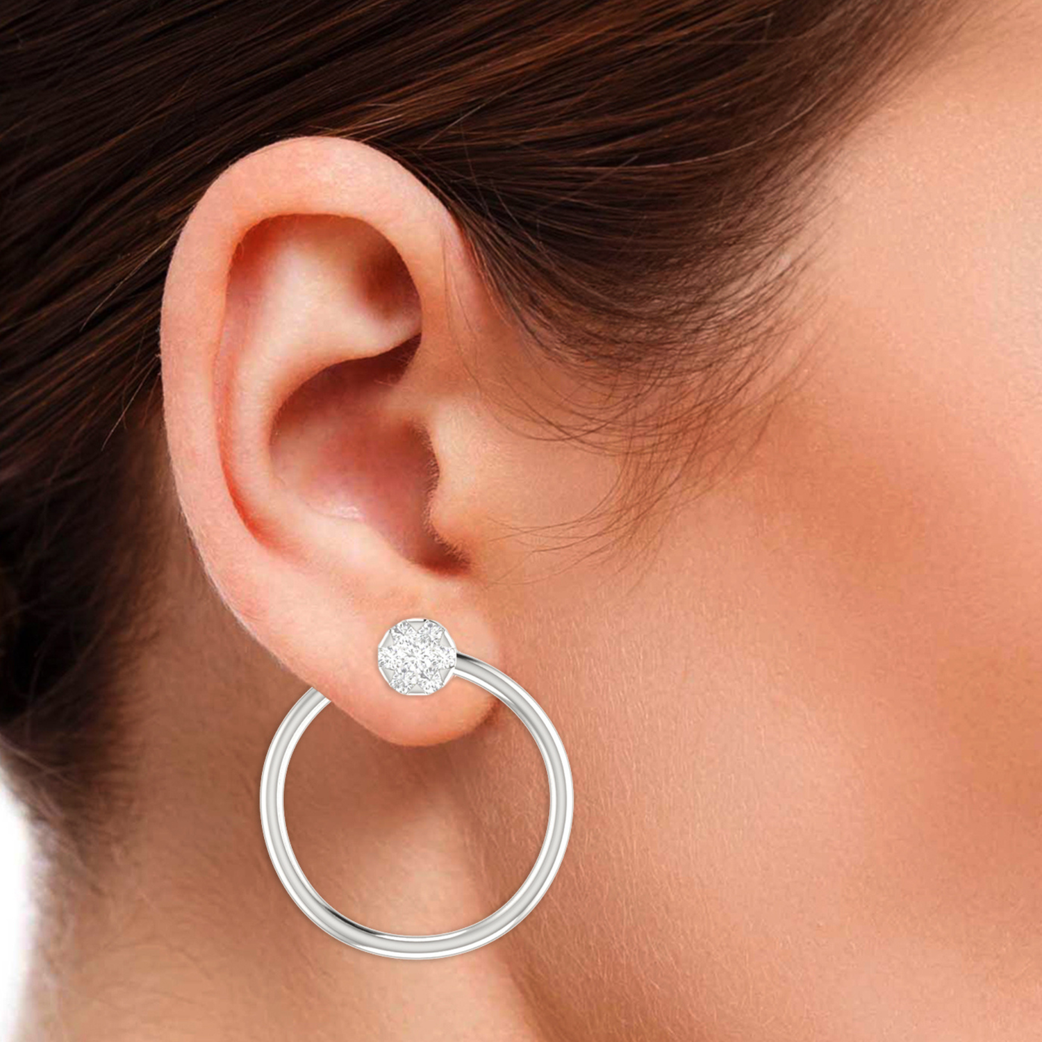 Portal Platinum Plated Lab Grown Diamond Earrings