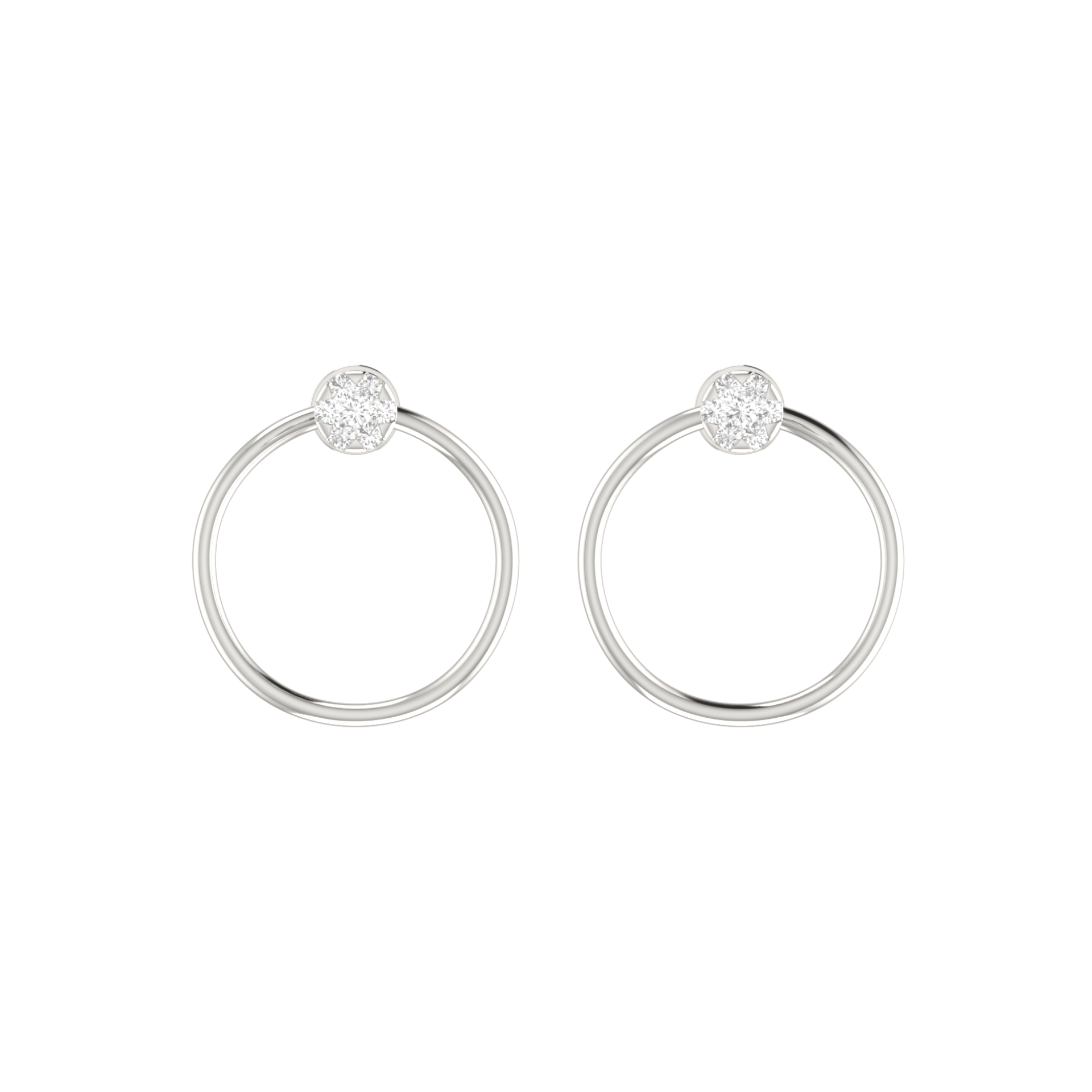 Portal Platinum Plated Lab Grown Diamond Earrings