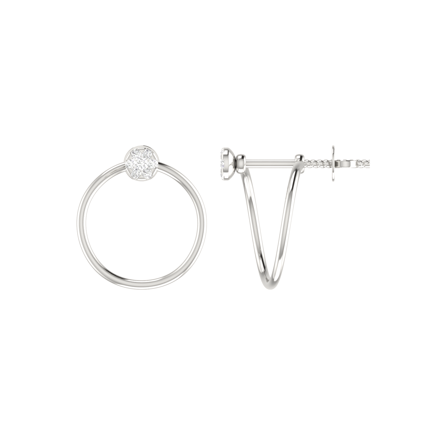 Portal Platinum Plated Lab Grown Diamond Earrings