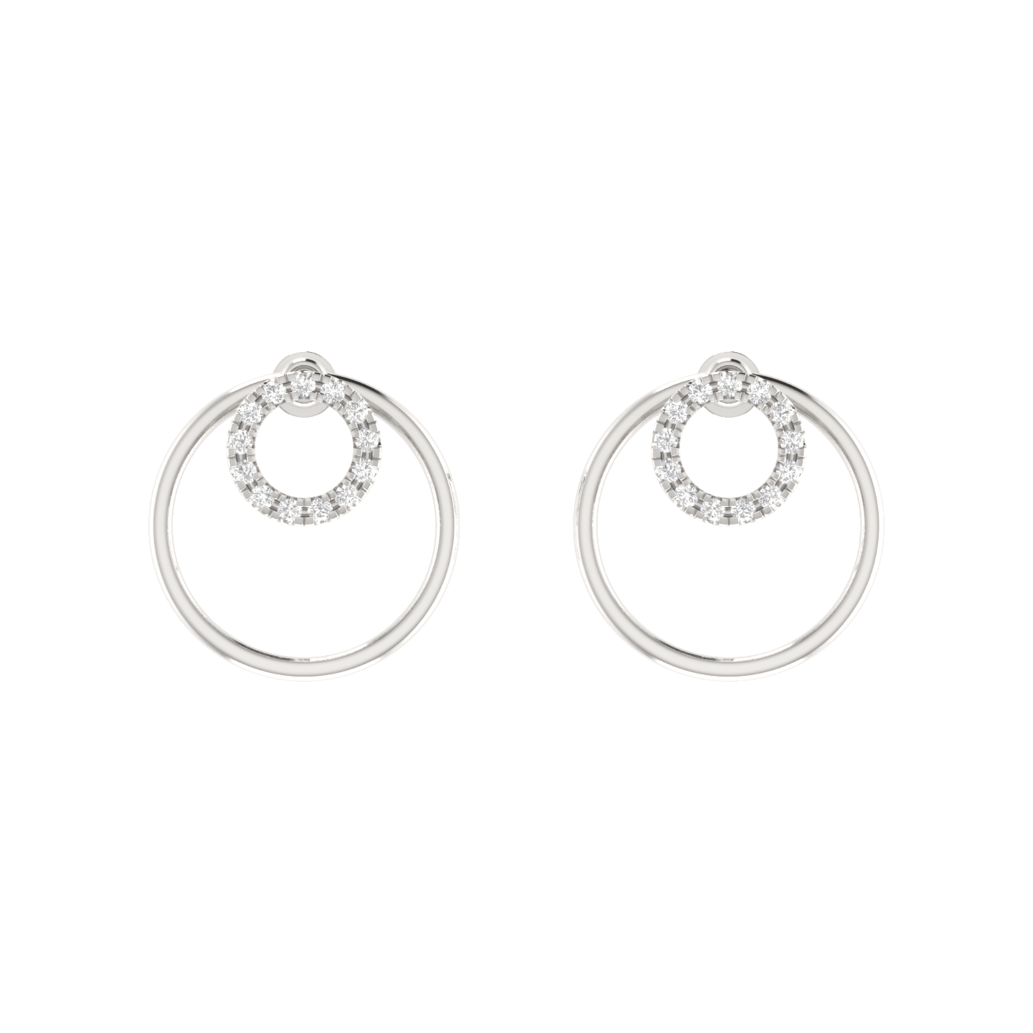 Isotropic Orbit Platinum Plated Lab Grown Diamond Earrings