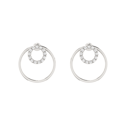 Isotropic Orbit Platinum Plated Lab Grown Diamond Earrings