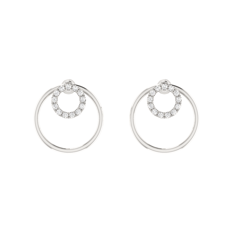 Isotropic Orbit Platinum Plated Lab Grown Diamond Earrings