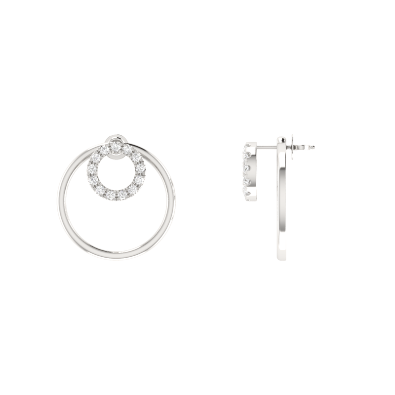 Isotropic Orbit Platinum Plated Lab Grown Diamond Earrings