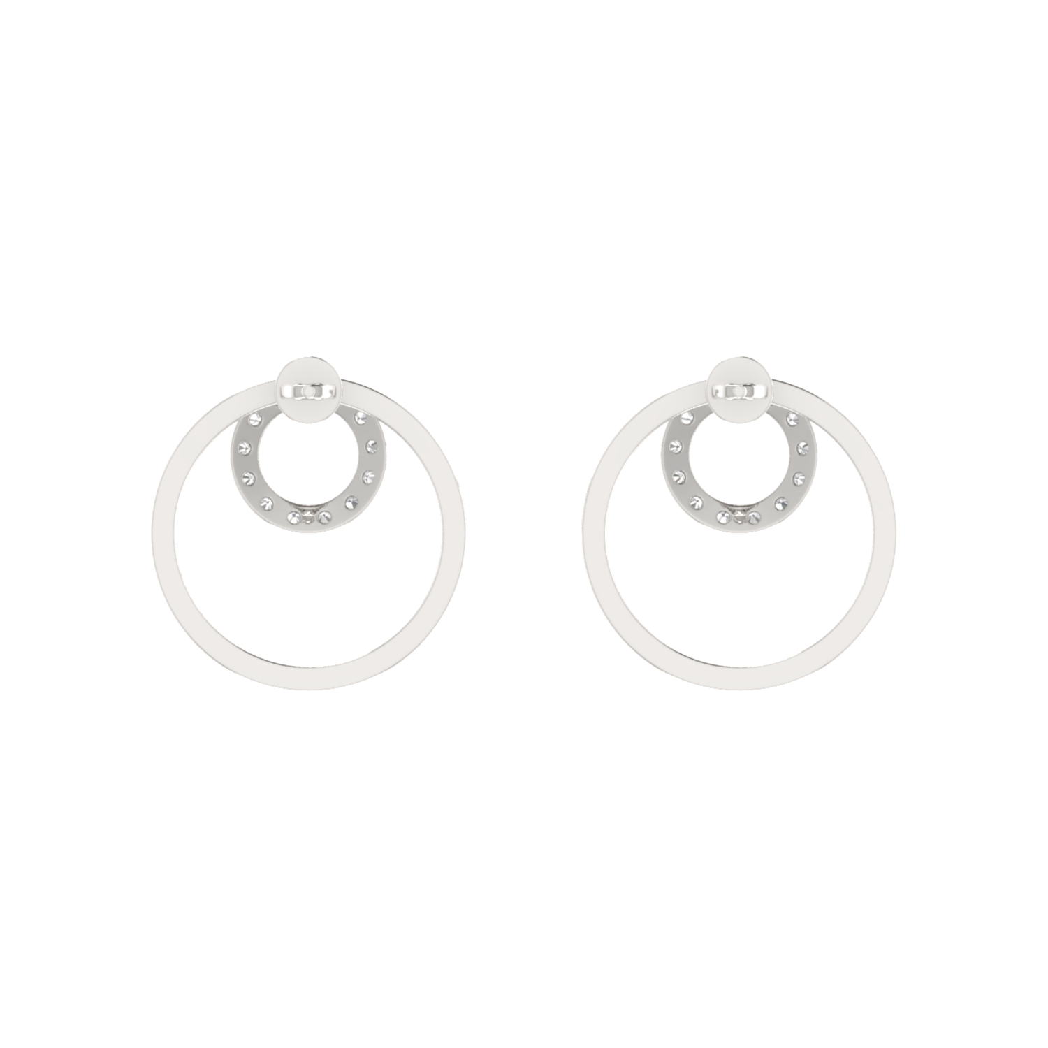 Isotropic Orbit Platinum Plated Lab Grown Diamond Earrings
