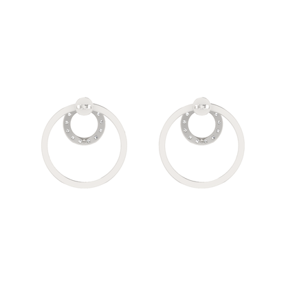 Isotropic Orbit Platinum Plated Lab Grown Diamond Earrings