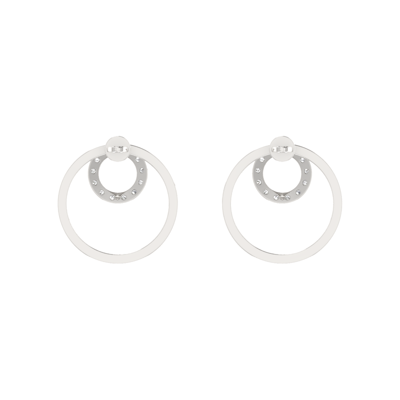 Isotropic Orbit Platinum Plated Lab Grown Diamond Earrings