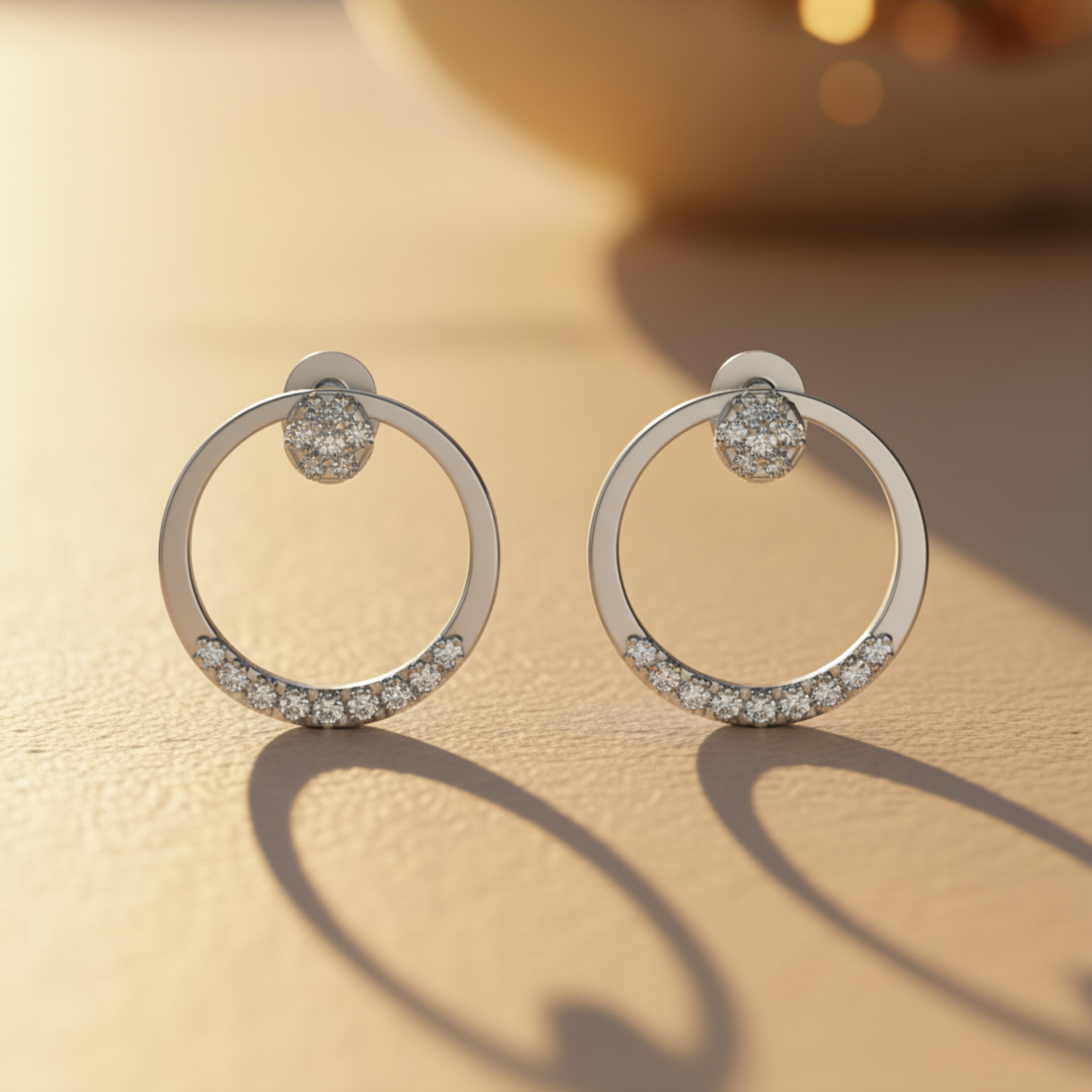 Axiom Rim Platinum Plated Lab Grown Diamond Earrings