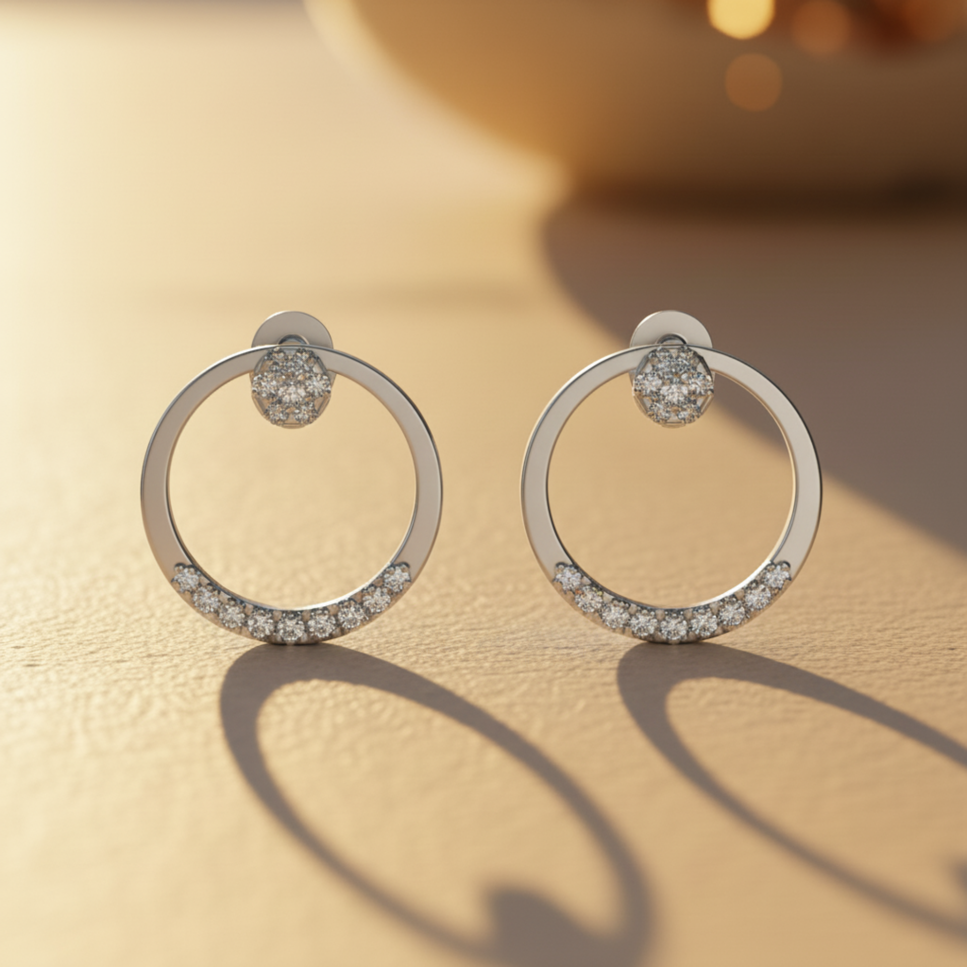 Axiom Rim Platinum Plated Lab Grown Diamond Earrings