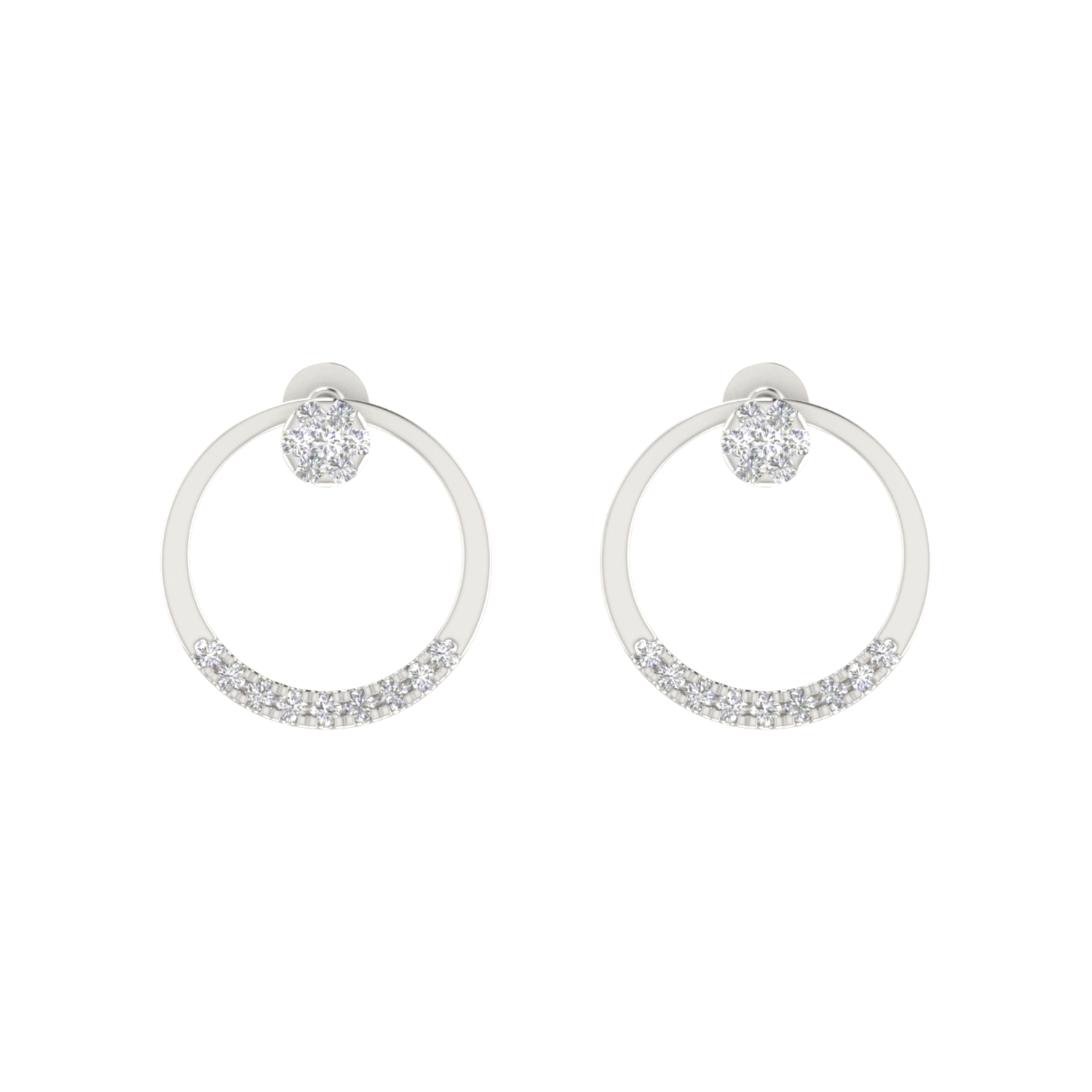 Axiom Rim Platinum Plated Lab Grown Diamond Earrings