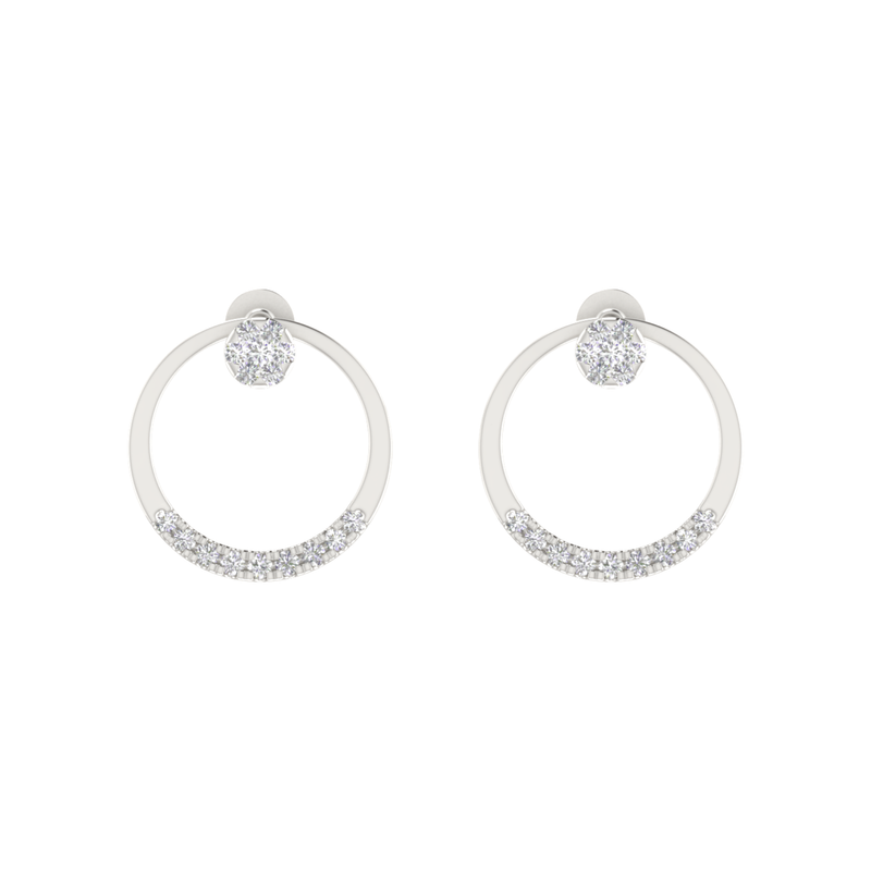 Axiom Rim Platinum Plated Lab Grown Diamond Earrings