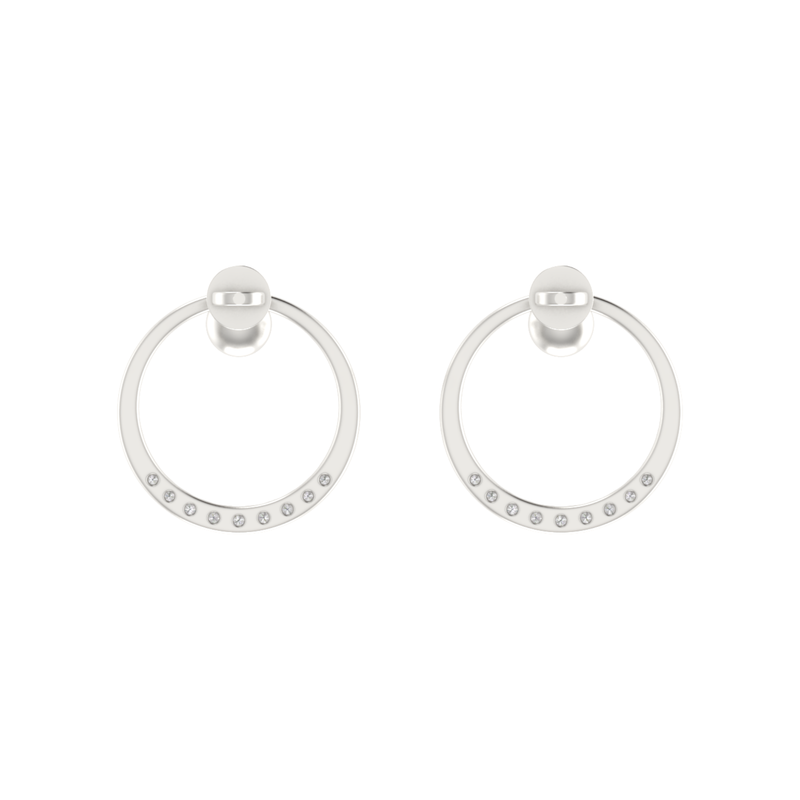 Axiom Rim Platinum Plated Lab Grown Diamond Earrings