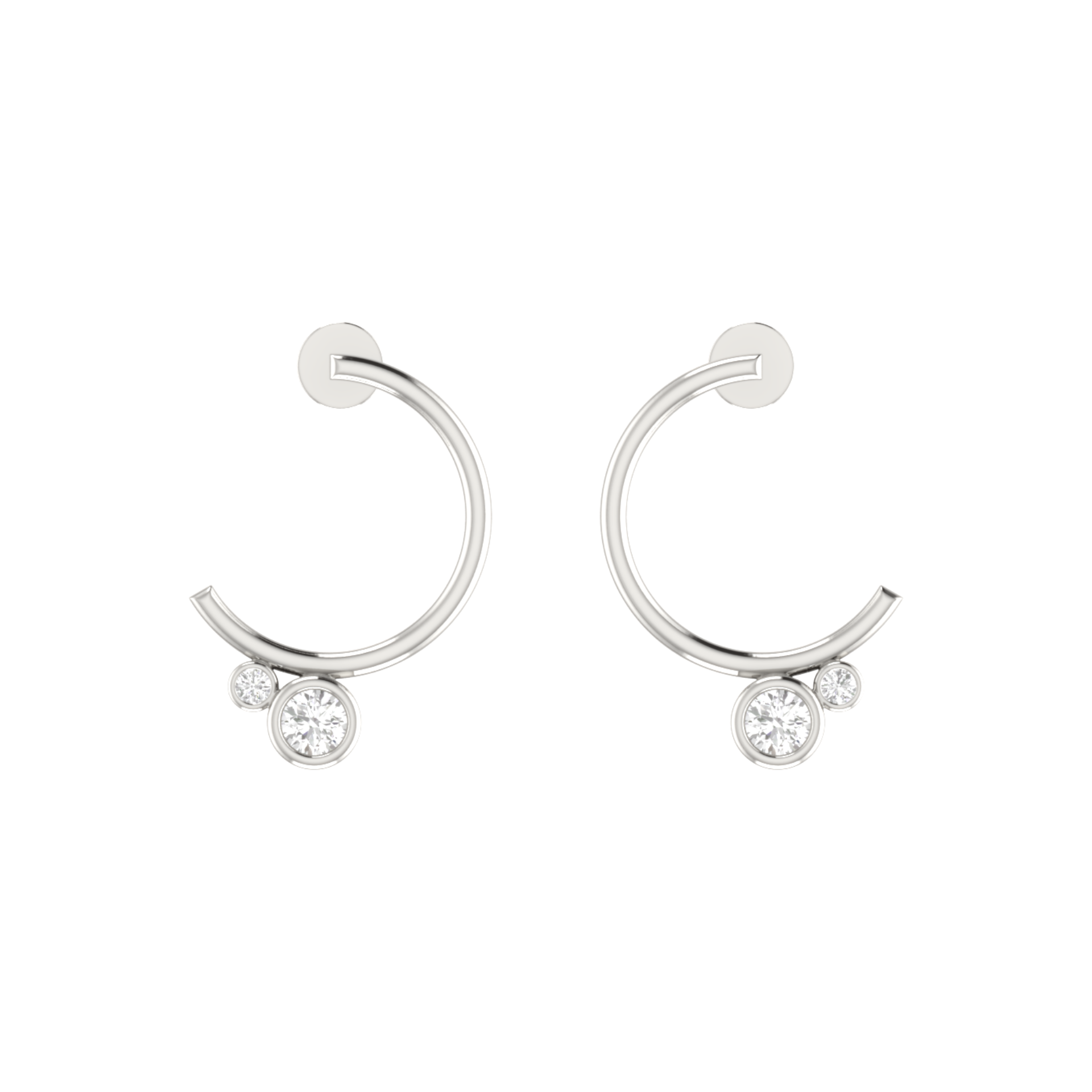 Modulus Curve Platinum Plated Lab Grown Diamond Earrings