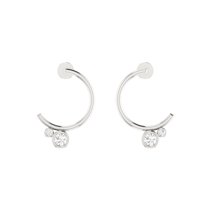 Modulus Curve Platinum Plated Lab Grown Diamond Earrings