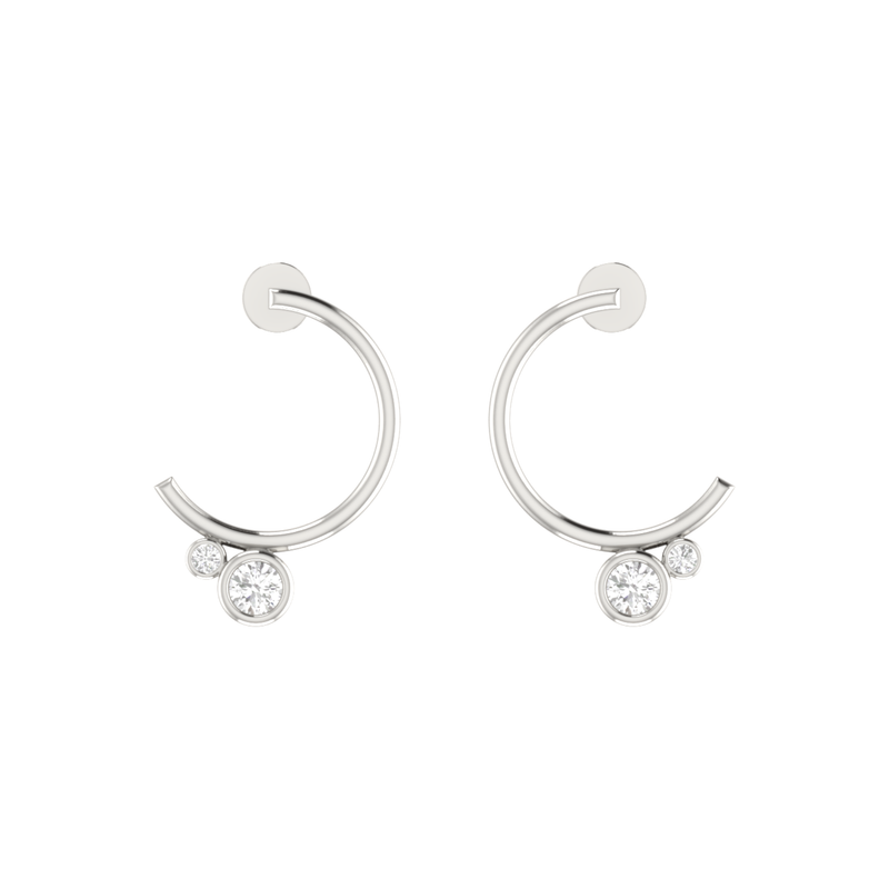 Modulus Curve Platinum Plated Lab Grown Diamond Earrings