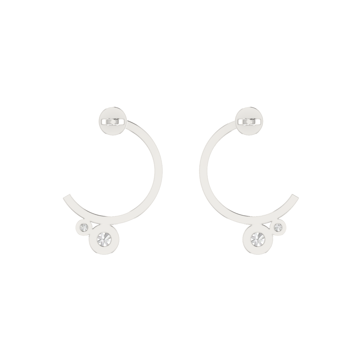 Modulus Curve Platinum Plated Lab Grown Diamond Earrings