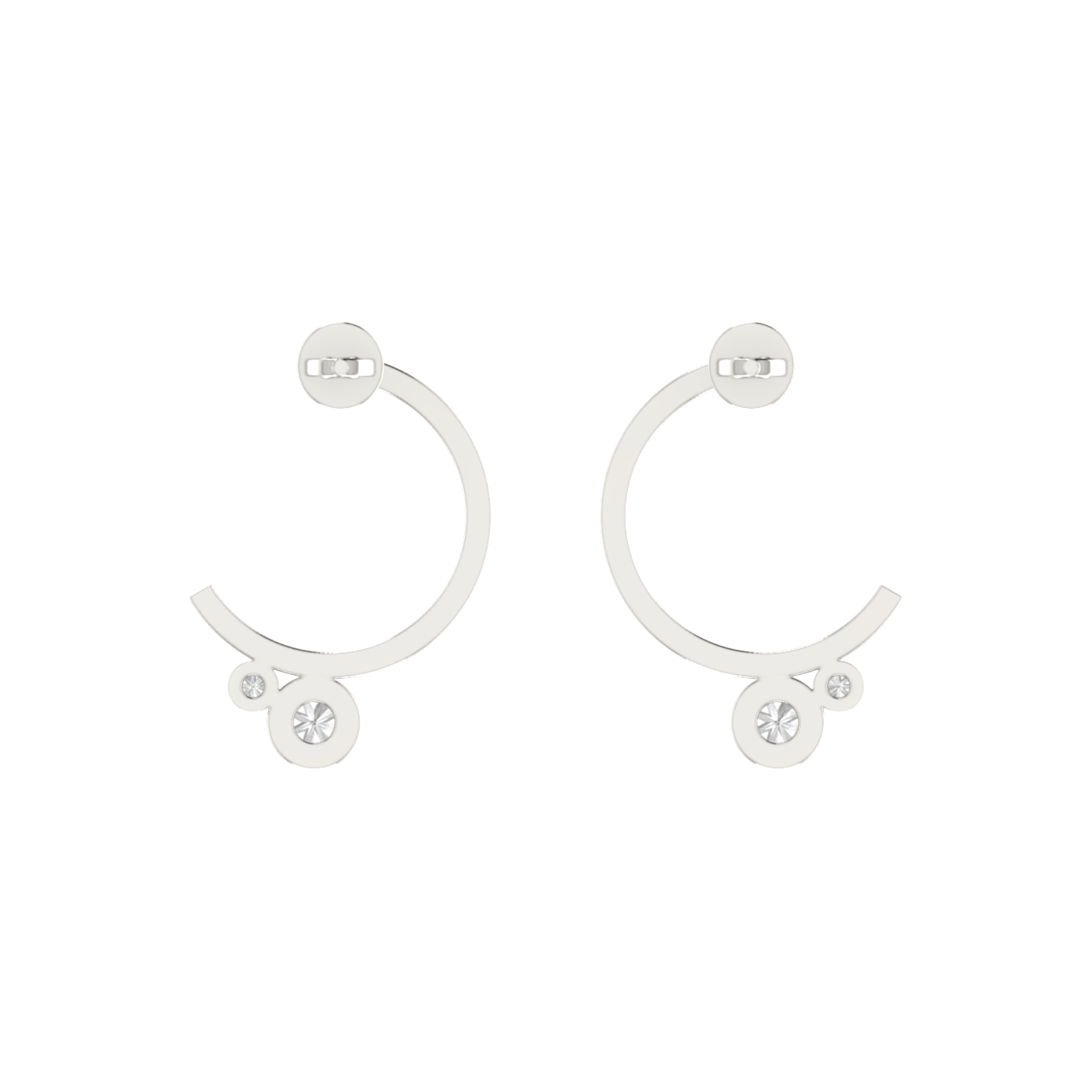 Modulus Curve Platinum Plated Lab Grown Diamond Earrings