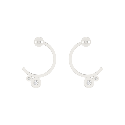Modulus Curve Platinum Plated Lab Grown Diamond Earrings