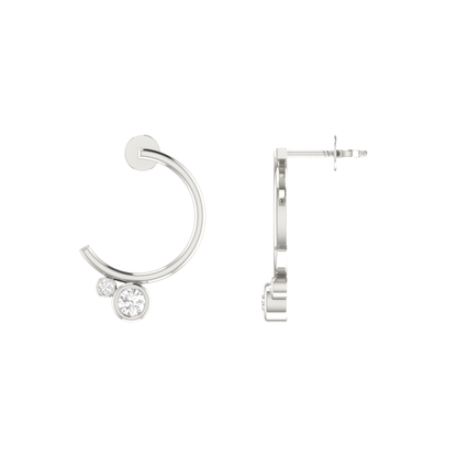 Modulus Curve Platinum Plated Lab Grown Diamond Earrings