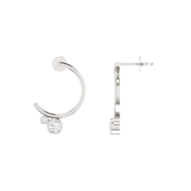 Modulus Curve Platinum Plated Lab Grown Diamond Earrings