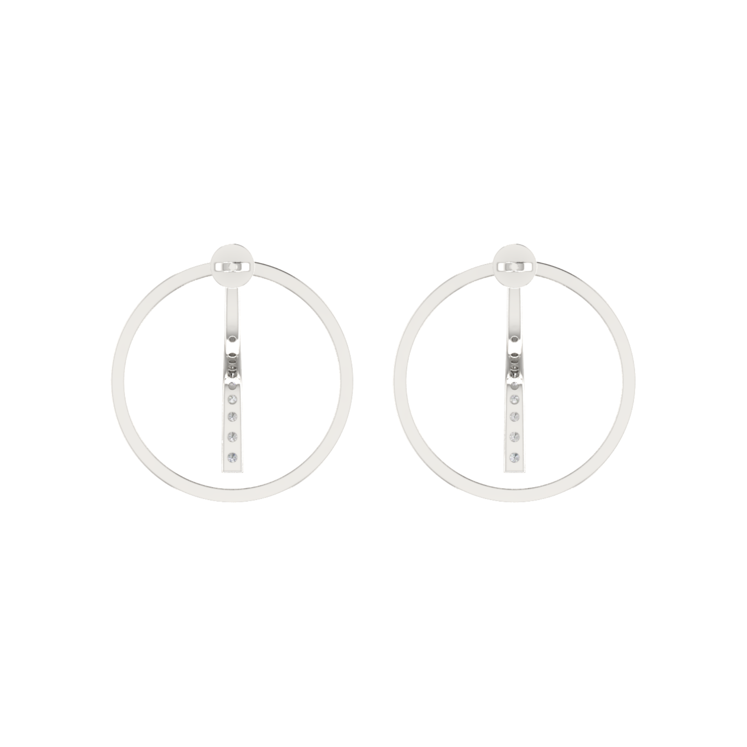 Slant Pave Orbits Platinum Plated Lab Grown Diamond Earrings