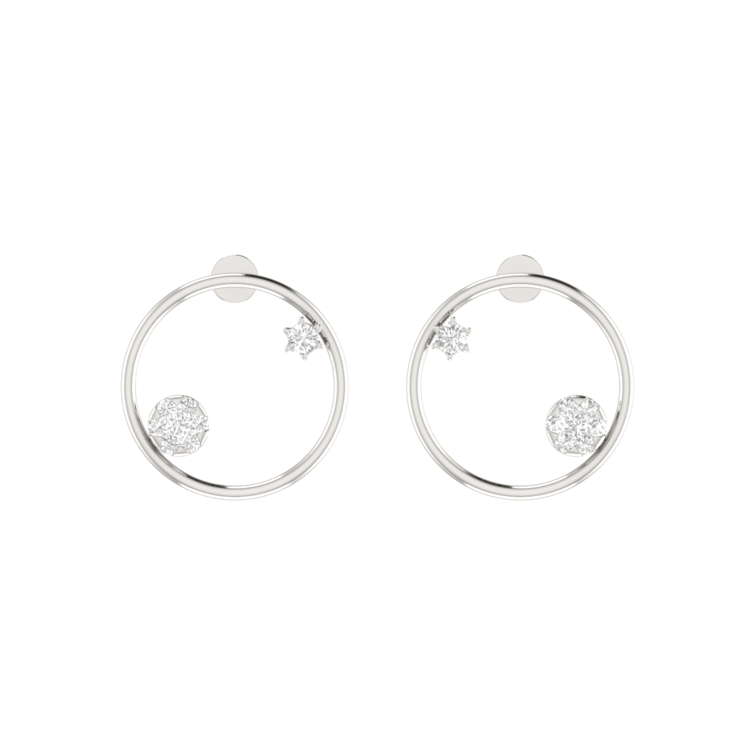 Galactic Star Platinum Plated Lab Grown Diamond Earrings