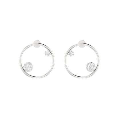 Galactic Star Platinum Plated Lab Grown Diamond Earrings