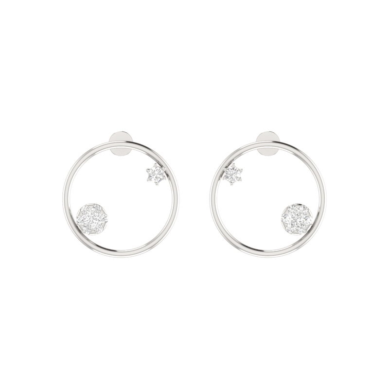 Galactic Star Platinum Plated Lab Grown Diamond Earrings