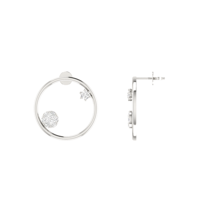 Galactic Star Platinum Plated Lab Grown Diamond Earrings