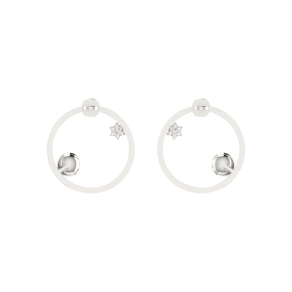 Galactic Star Platinum Plated Lab Grown Diamond Earrings