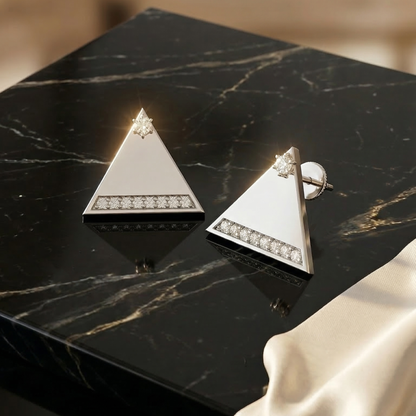 Edge Delta Glow Platinum Plated Lab Grown Diamond Earrings