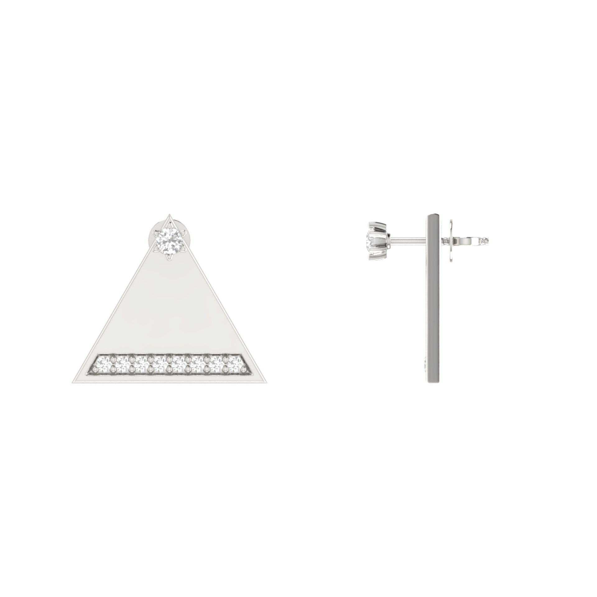 Edge Delta Glow Platinum Plated Lab Grown Diamond Earrings
