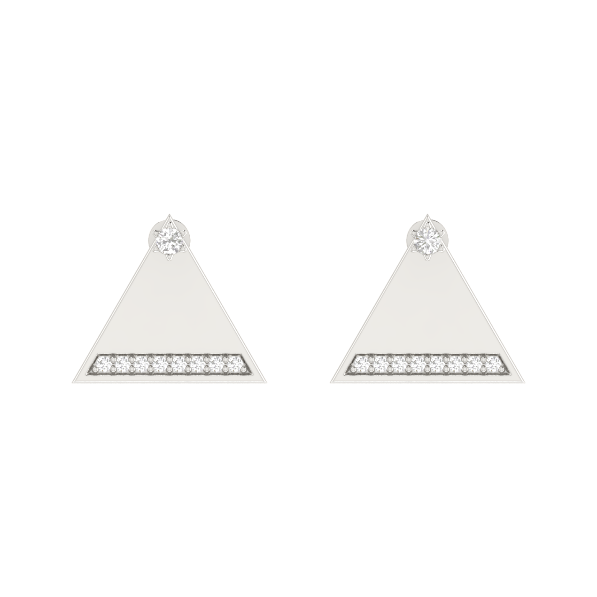 Edge Delta Glow Platinum Plated Lab Grown Diamond Earrings