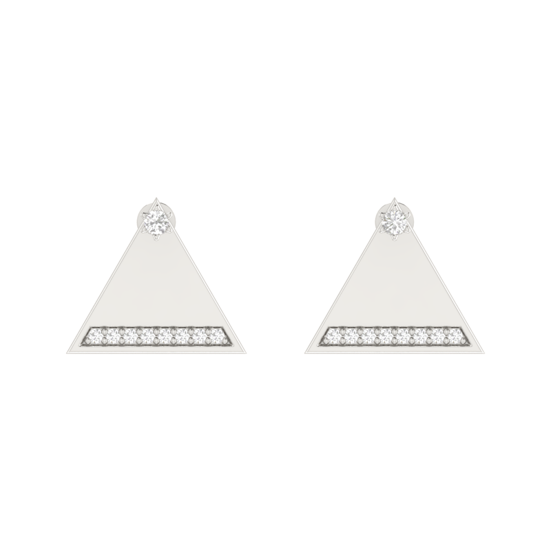 Edge Delta Glow Platinum Plated Lab Grown Diamond Earrings
