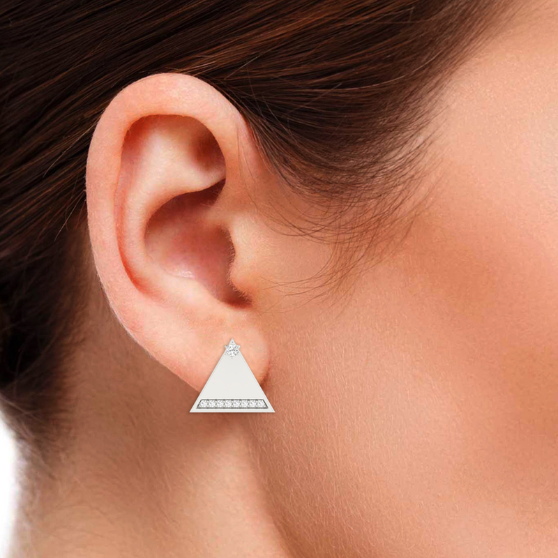 Edge Delta Glow Platinum Plated Lab Grown Diamond Earrings