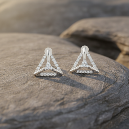 Shard Spark Platinum Plated Lab Grown Diamond Earrings