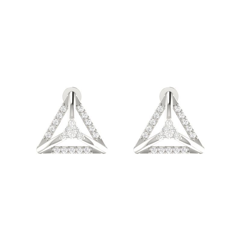 Shard Spark Platinum Plated Lab Grown Diamond Earrings