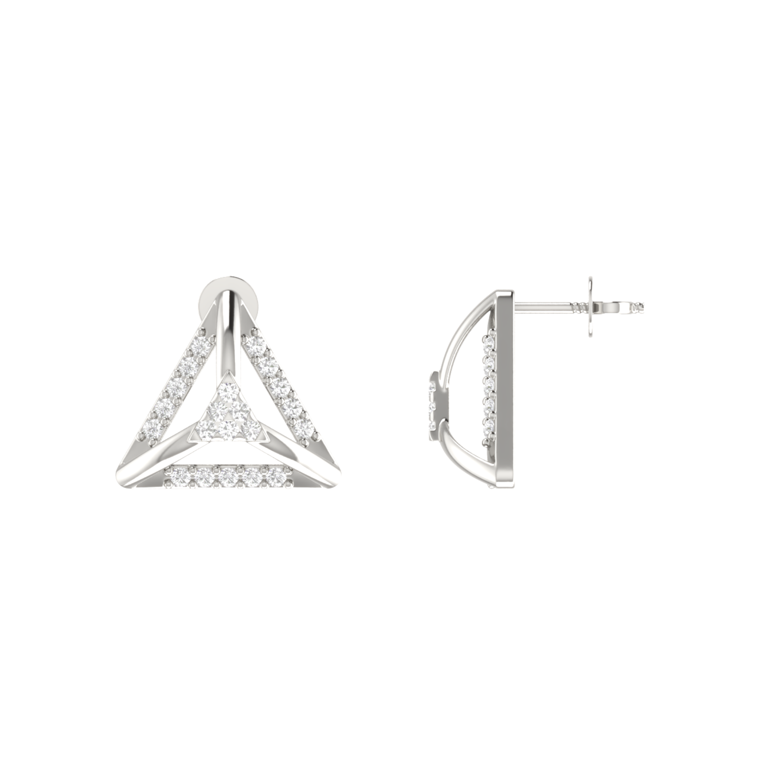 Shard Spark Platinum Plated Lab Grown Diamond Earrings