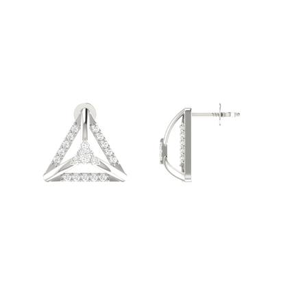 Shard Spark Platinum Plated Lab Grown Diamond Earrings