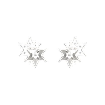 Fusion Star Edges Platinum Plated Lab Grown Diamond Earrings