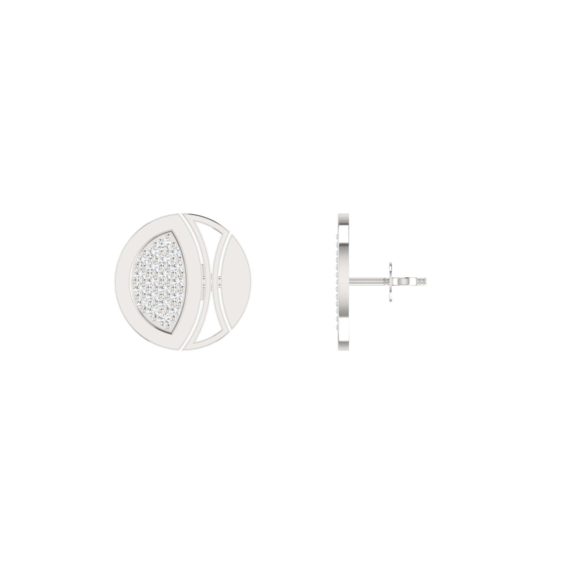 Orbit Phase Platinum Plated Lab Grown Diamond Earrings