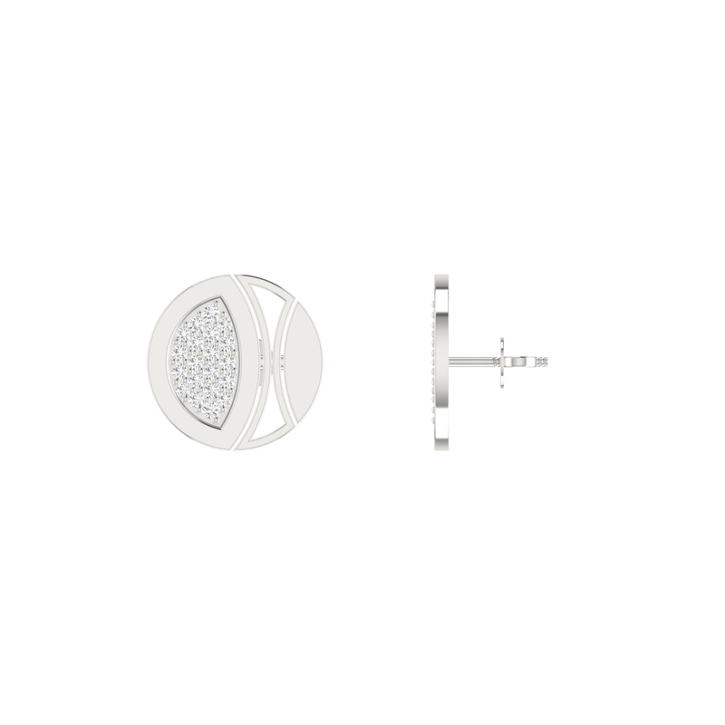 Orbit Phase Platinum Plated Lab Grown Diamond Earrings