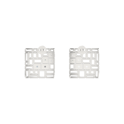 Modular Mesh Platinum Plated Lab Grown Diamond Earrings