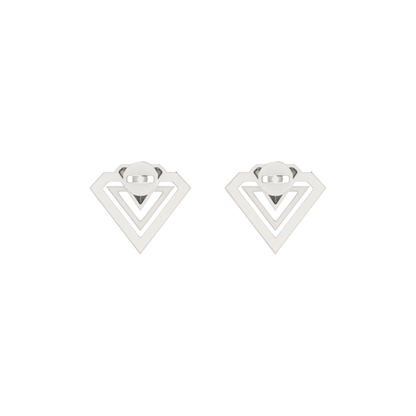 Inverted Peak Platinum Plated Lab Grown Diamond Earrings
