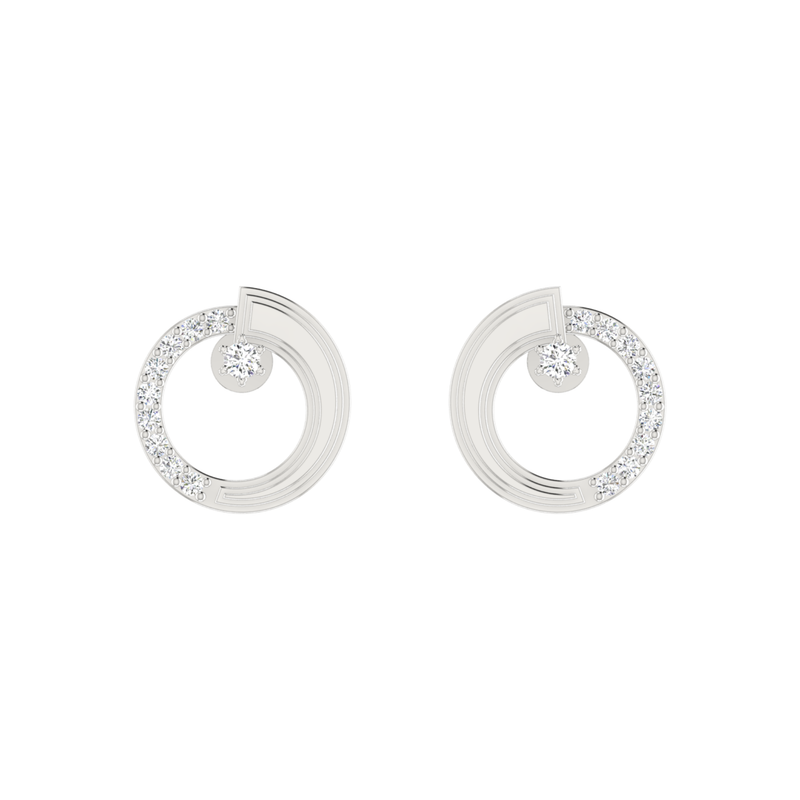 Subtle Circle Platinum Plated Lab Grown Diamond Earrings