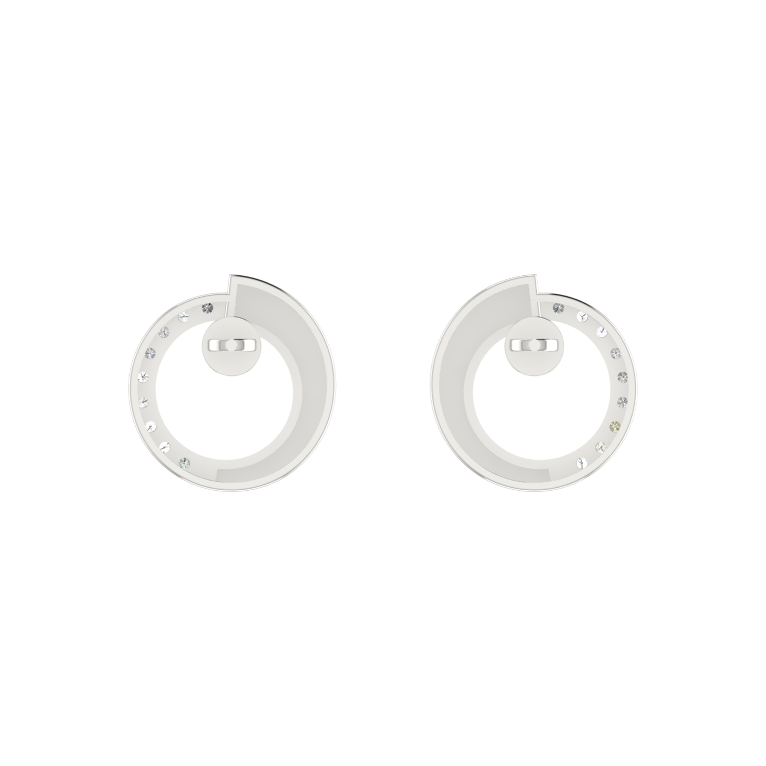 Subtle Circle Platinum Plated Lab Grown Diamond Earrings