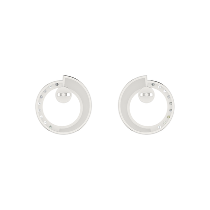 Subtle Circle Platinum Plated Lab Grown Diamond Earrings