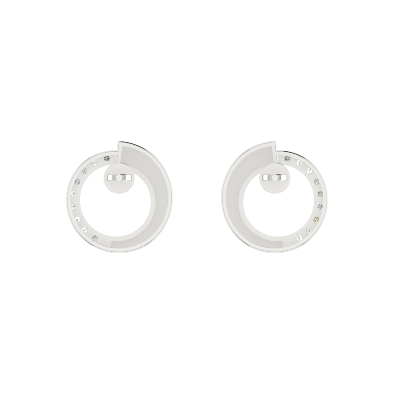 Subtle Circle Platinum Plated Lab Grown Diamond Earrings