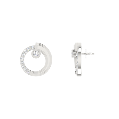 Subtle Circle Platinum Plated Lab Grown Diamond Earrings