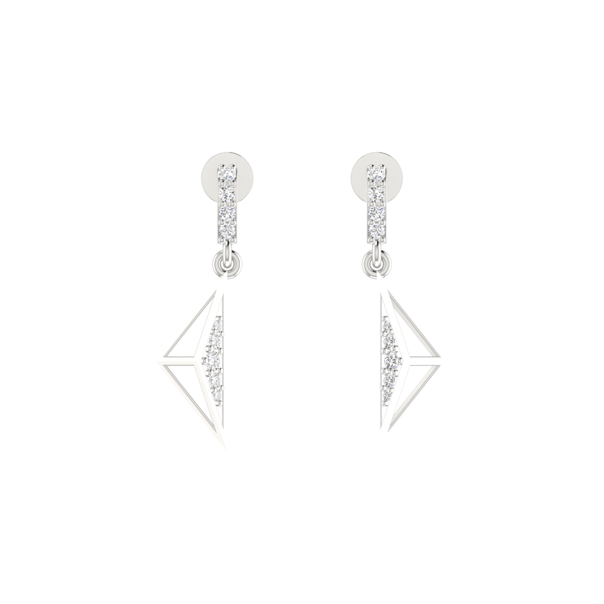 Triangle Drift Platinum Plated Lab Grown Diamond Earrings