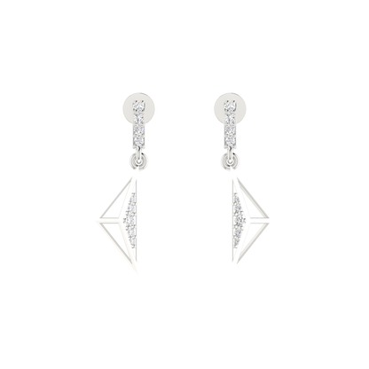 Triangle Drift Platinum Plated Lab Grown Diamond Earrings